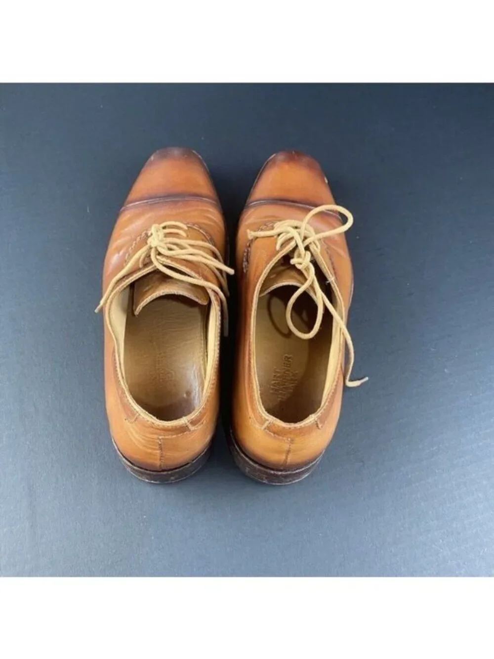 HART SCHAFFNER MARX Size 8 Brown Leather Lace-Up Oxford Men's Shoes HK349S96